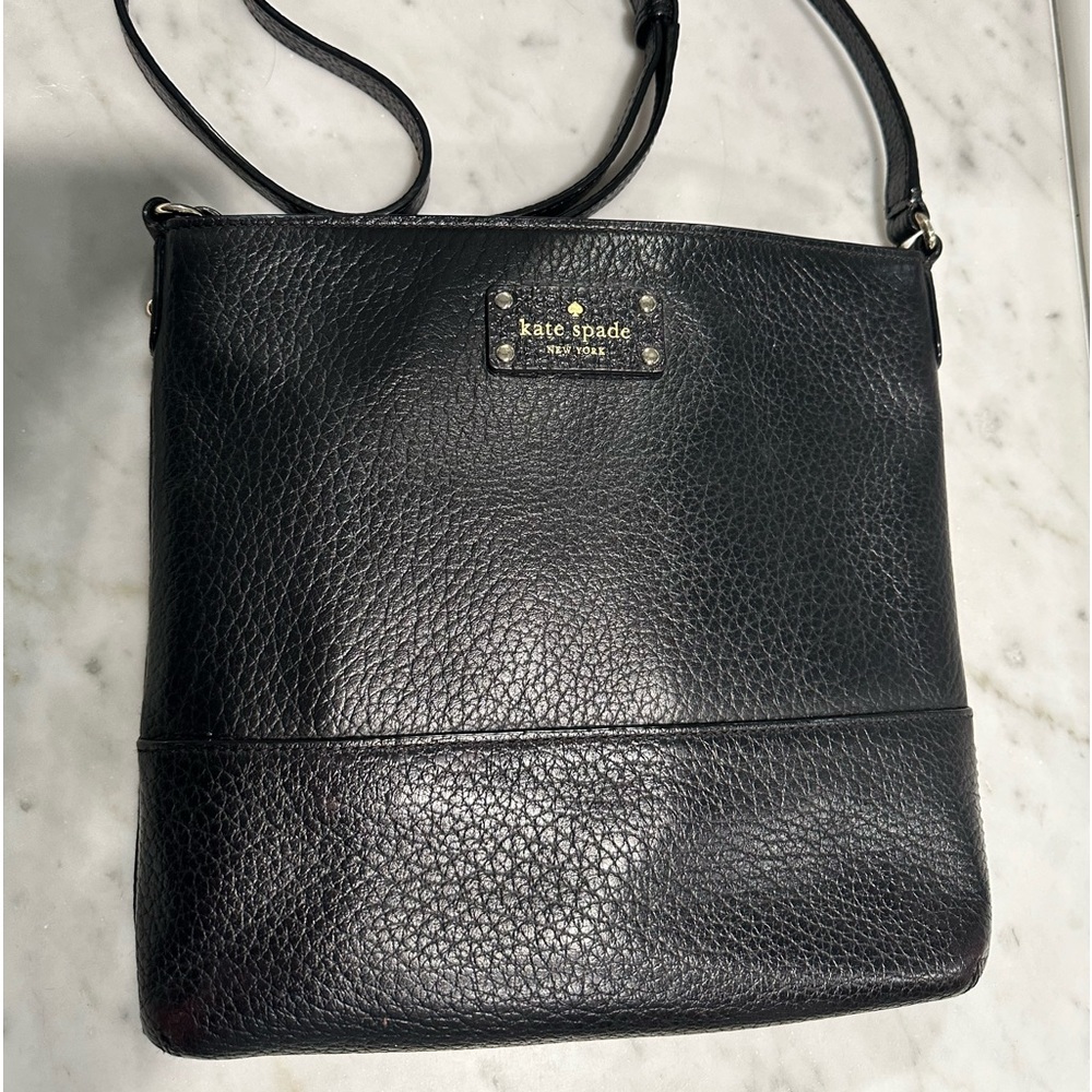 Kate Spade black leather crossbody bag purse